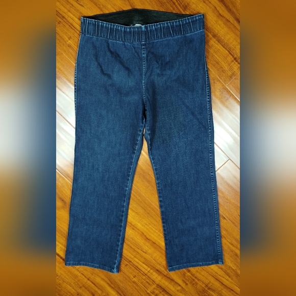 Soft Surroundings Cotton Elastic High Waisted Pull On Denim Jeans - Picture 4 of 10